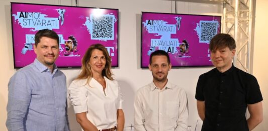 AIMO! stvarati i navijati uz AI - Igor Vukasović, Frankica Mitrović Mihić, Ivan Runje i Davor Bruketa; foto Hrvatski Telekom